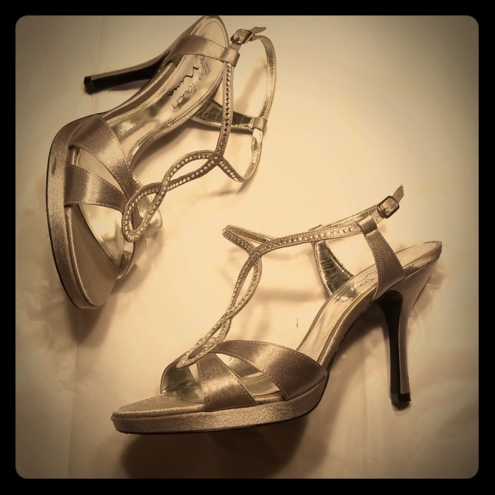 Nina Silver Strap Rhinestone Heel